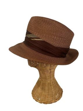 Stetson Vintage Mens Fedora Straw Brown Hat Western Havana